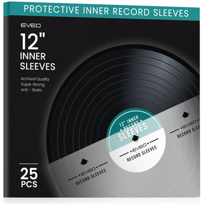 Picture of 25 Vinyl Inner Sleeves with Rice Paper Anti-Static LP For 12" Records - Vinyl Inner Sleeves - Enjoy Crystal-clear, Protection, and Premium Quality | Record Inner Sleeves - 25 LP Inner Sleeves