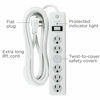 Picture of GE 6-Outlet Surge Protector, 4 Pack, 8 Ft Extension Cord, Power Strip, 800 Joules, Flat Plug, Twist-to-Close Safety Covers, Protected Indicator Light, UL Listed, White, 54644