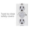 Picture of GE 6-Outlet Surge Protector, 4 Pack, 8 Ft Extension Cord, Power Strip, 800 Joules, Flat Plug, Twist-to-Close Safety Covers, Protected Indicator Light, UL Listed, White, 54644