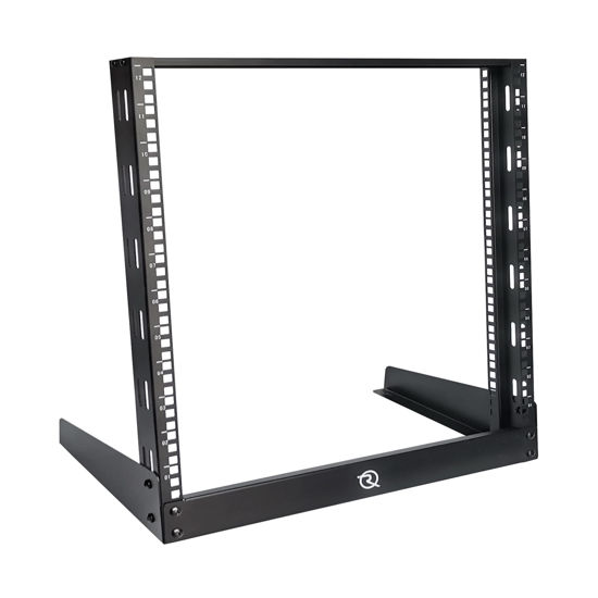 Picture of RIVECO 12U Desktop Rack for Audio & Network Devices 19 Inch 2 Post Open Frame Shelf with Reinforced Beam, Free Standing Tabletop Racks for IT Server Sound AV Music Recording Equipment