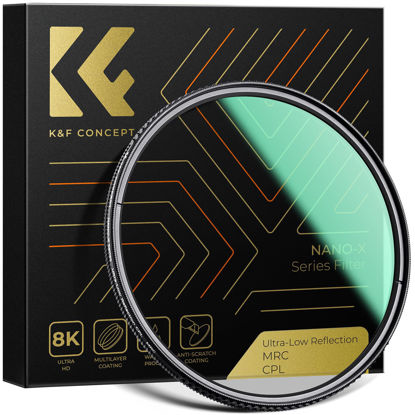 Picture of K&F Concept 82mm Ultra-Low Reflectivity Circular Polarizers Filter 28 Multi-Layer Coatings Ultra-Slim High Definition Polarizing Camera Lens Filter (Nano-X Series)