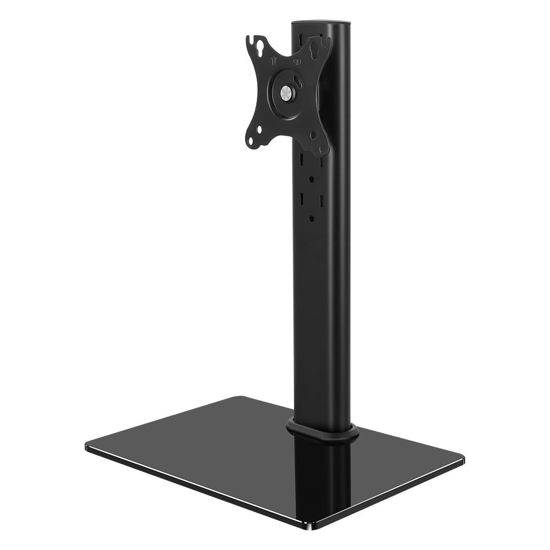 Picture of KKTONER Single Computer Monitor Stand Free Standing Desk Vesa Mount for 13 inch to 32 inch Screen Height Adjustable Monitor Mount Swivel Vesa 75*75mm/100*100mm Hold up 77Lbs