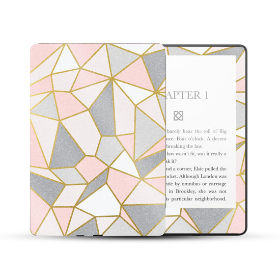 Picture of MightySkins Glossy Glitter Skin Compatible with Amazon Kindle Paperwhite 5 6.8-inch 11th Gen (2021) Full Wrap - Rose Gold Polygon | High-Gloss Glitter Finish | Easy to Apply | Made in The USA