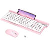 Picture of RaceGT Wireless Keyboard and Mouse Combo - Wireless Typewriter Keyboard and Silent Mouse, Cute Pink Keyboard with Phone Holder, 2.4G USB Computer Keyboard and Mouse Set for Windows Laptop/Desktop/PC