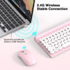 Picture of RaceGT Wireless Keyboard and Mouse Combo - Wireless Typewriter Keyboard and Silent Mouse, Cute Pink Keyboard with Phone Holder, 2.4G USB Computer Keyboard and Mouse Set for Windows Laptop/Desktop/PC