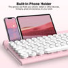 Picture of RaceGT Wireless Keyboard and Mouse Combo - Wireless Typewriter Keyboard and Silent Mouse, Cute Pink Keyboard with Phone Holder, 2.4G USB Computer Keyboard and Mouse Set for Windows Laptop/Desktop/PC