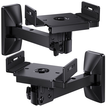 Picture of Pipishell Speaker Wall Mounts, Dual Side Clamping Bookshelf Speaker Mounting Bracket, Speaker Mounts for Surround Sound, Bookshelf Speakers up to 50 lbs, 1 Pair