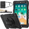 Picture of SEYMAC stock Case for iPad 6th/5th Generation Case 9.7'' with Screen Protector Pencil Holder [360 Rotating Hand Strap] &Stand, Drop-Proof Case for iPad 6th/5th/ Air 2/ Pro 9.7 (Black)