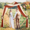 Picture of DearHouse 3 Panel Wedding Arch Draping Fabric,29.5" x18Ft Pearl Fabric Drapes for Wedding Sheer Backdrop (Champagne+Terracotta+Caramel)