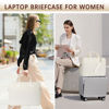 Picture of Laptop Briefcase for Women 15.6 Inch Waterproof Laptop Work Bag with Clutch Purse Computer Messenger Bag with Strap Large Capacity Business Work Travel College Bag White