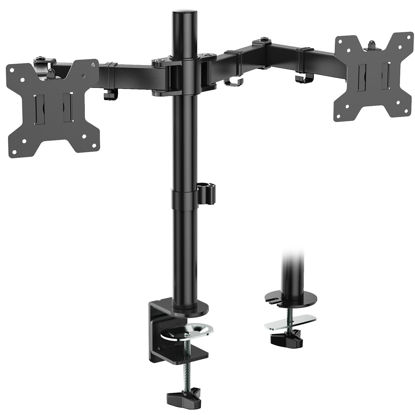 Picture of WALI Dual Monitor Desk Mount, Monitor Stand for 2 Monitors Up to 27inch, Dual Monitor Mount Max 22lbs for Home, Office, School (M002), Black