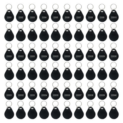 Picture of Yuqutum 100 Pcs 26 Bit Proximity Key Fobs Compatable with Prox Key ISOProx 1346 1386 1326 H10301 Format Readers, Works with The Vast Majority of Access Control Systems (100 PCS)