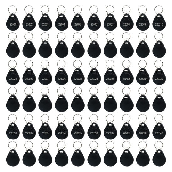 Picture of Yuqutum 100 Pcs 26 Bit Proximity Key Fobs Compatable with Prox Key ISOProx 1346 1386 1326 H10301 Format Readers, Works with The Vast Majority of Access Control Systems (100 PCS)