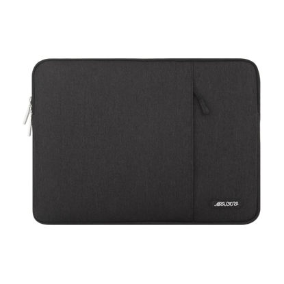 Picture of MOSISO Laptop Sleeve Bag Compatible with MacBook Pro 16 inch 2024-2019 M3 A2991 M2 A2780 M1 A2485 A2141/Pro Retina 15 A1398, 15-15.6 inch Notebook, Polyester Vertical Case with Pocket, Black