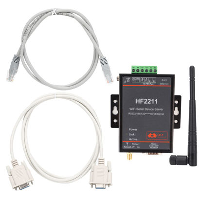 Picture of HF2211, HF2211 Serial Device Server, RS232/485/422 to WiFi and Ethernet DTU Short Message Communication Module, 5-36VDC Serial Data, Device Servers