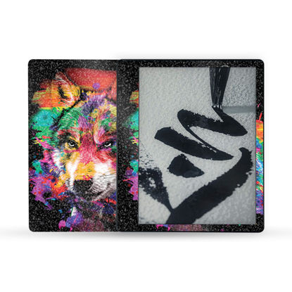 Picture of MightySkins Glossy Glitter Skin Compatible with Amazon Kindle Scribe (2022) Full Wrap - Rainbow Wolf | Protective High-Gloss Glitter Finish | Easy to Apply | Made in The USA