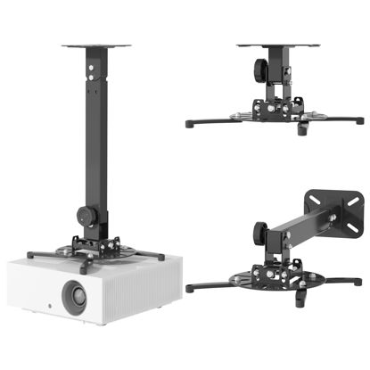 Picture of JOY worker Universal Projector Ceiling Mount Wall Bracket Holder Fits Flat or Sloped Ceiling Height Adjustable with Extendable Arms for Home and Office Projector