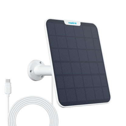 Picture of REOLINK 6W Solar Panel White, Non-Stop Solar Power Supply for All Wireless Battery Camera, Trackmix/Argus PT/Go PT Ultra, Waterproof, Adjustable Mount, 4 Meters Cable(Only Use for Battery Cameras)