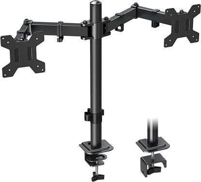 Picture of MOUNTUP Dual Monitor Desk Mount, Max 32 Inch up to 19.8lbs, Fully Adjustable Dual Monitor Arm for 2 LCD Screens, Dual Monitor Stand with C-Clamp and Grommet Base