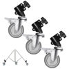 Picture of Wellmaking 3-Pack Professional Swivel Caster Light Stand Wheel Sets, Durable Metal Construction and Rubber Base, for Studio Photography Video Shooting