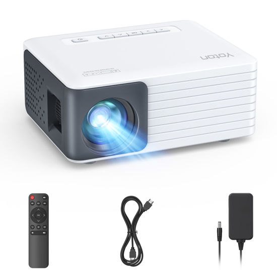 Picture of YOTON Mini Projector, Portable Phone Projector 1080P Supported, 6000 Lumens Brightness Home Projector Y3 Compatible with Fire Stick, HDMI, USB, PS5, Xbox, iOS, Android, Laptop