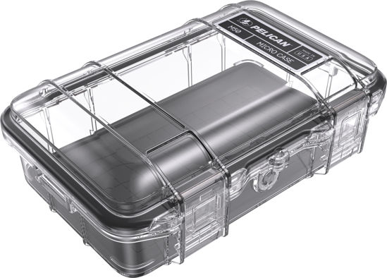 Picture of Pelican M50 Micro Case - Waterproof Case (Dry Box, Field Box) for iPhone, GoPro, Camera, Camping, Fishing, Hiking, Kayak, Beach and more (Black/Clear)