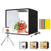 Picture of Kalofaye Mini Photo Studio Light Box, Portable Folding Photography Light Tent kit, 9.8"x9.8" Professional dimmable, 96 LED Lights + 6 Double-Sided Backgrounds, Suitable for Small Size Products