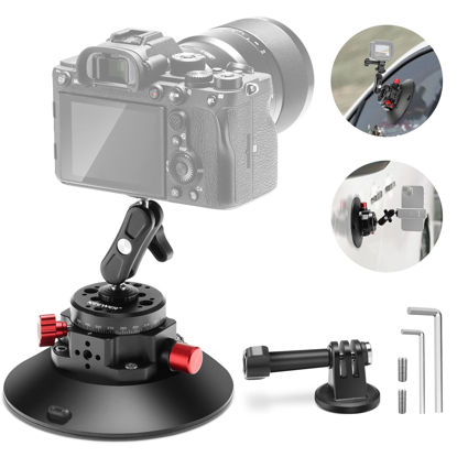 Picture of NEEWER 6"/15.2cm Camera Suction Cup Mount with Ball Head Magic Arm, Metal Suction Cup Mount on Car Windshield Dash for Camera/Action Camera/Phone Holder, with 1/4" & 3/8" Mounting Holes for ARRI