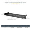 Picture of StarTech.com 1U Server Rack Shelf - Universal Vented Rack Mount Cantilever Tray for 19" Network Equipment Rack & Cabinet - Heavy Duty Steel - Weight Capacity 44lb/20kg - 7" Deep Shelf (CABSHELF1U7V)