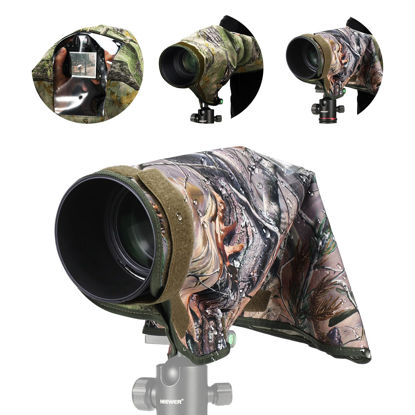 Picture of NEEWER Camera Rain Cover, M Medium Size Waterproof Raincoat Cover Sleeve for Canon Sony Nikon Fujifilm DSLR Camera & Lenses up to 200mm, Dual Sided Camouflage Green Camo Nylon, PB021