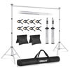 Picture of EMART Backdrop Stand 10x7ft(WxH) Photo Studio Adjustable Background Stand Support Kit with 2 Crossbars, 8 Backdrop Clamps, 2 Sandbags and Carrying Bag for Parties Events Decoration -Silver