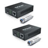 Picture of A Pair of Gigabit Single-Mode LC Fiber to Ethernet Media Converter (SFP LX Modules Included),1.25G Fiber Media Converter, 1000Base-LX to 10/100/1000Base-TX, 1310nm, SMF, Transmission up to 20-KM