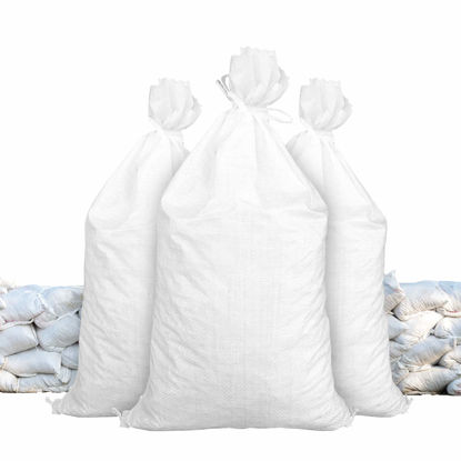 Picture of Sandbags for Flooding - Size: 18" x 30" - Color: White - Sand Bag - Flood Water Barrier - Water Curb - Tent Sandbags - Store Bags by Sandbaggy (10 Bags)