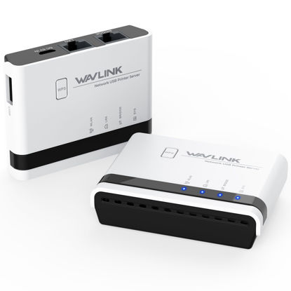 Picture of WAVLINK Wireless Print Server, USB WiFi Print Server with 100Mbps LAN & Bridge, Wired/Wireless/Standalone Modes, USB2.0, Compatible with Windows, Mac and All RAW-Supported Printers