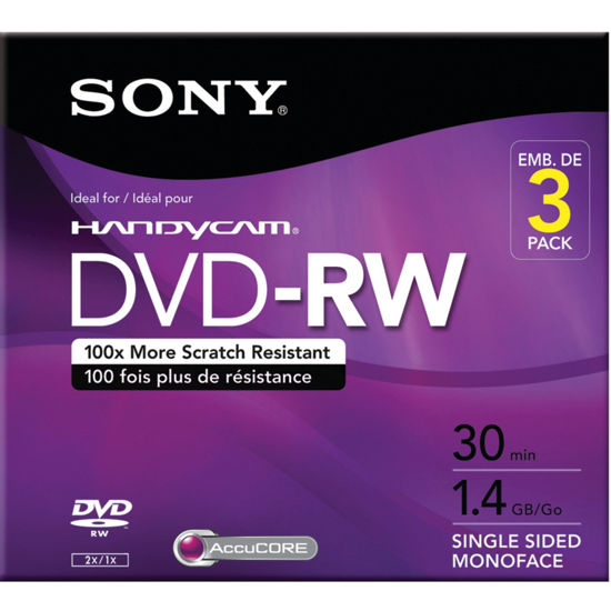 Picture of Sony 3DMW30R2HC 3-Pack 8cm DVD-RW with Hangtab