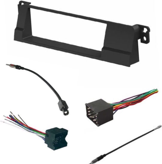 Picture of ASC Car Stereo Install Dash Kit, Wire Harness, and Antenna Adapter for Installing a Single Din Aftermarket Radio for 1999 2000 2001 2002 2003 2004 2005 BMW E46 318 323 325 328 330