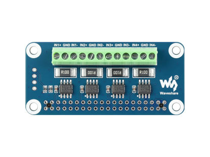 Picture of waveshare 4-ch Current/Voltage/Power Monitor HAT for Raspberry Pi with I2C/SMBus Interface