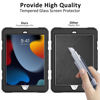 Picture of iPad 9th/8th/7th Generation Case, iPad 10.2 Case 2021/2020/2019, [Kid Proof] ambison Full Body Protective Case with 9H Tempered Glass Screen Protector, 360° Rotatable Kickstand & Hand Strap (Black)