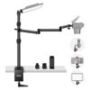 Picture of NEEWER Upgraded Overhead Camera Rig with Trifold Camera Boom Arm (Max Load 2lb), 47"/1.2m Telescopic Desk Mount Stand (Max Load 8.8lb) with Phone Clamp Ball Head for LED Light Webcam Mic, TL253A+MH022