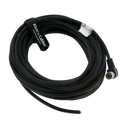 Picture of Alvin's Cables Hirose 6 Pin Female Right Angle Twisted Power IO Trigger Cable for Basler GIGE AVT CCD Camera 10M| 32.8FT