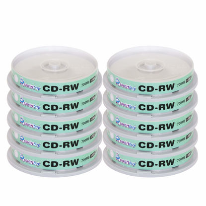 Picture of 100 Pack Smartbuy CD-RW 1-12X 700MB/80Min High Speed Branded Logo Rewritable Blank Data Media Disc