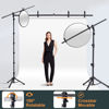 Picture of Lusweimi T-Shape Backdrop Stand, 8x5.3FT Adjustable Photo Background Stand Kit with 4 Spring Clamps, Carry Bag, Portable Photography Studio Backdrop Support Stand for Parties/Wedding/Photography