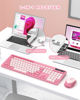 Picture of Wireless Keyboard and Mouse Set Rose Pink, Vivefox Wireless Keyboard with Phone Holder, USB A & Type C Cute Keyboard and Mouse Compatible for Mac, MacBook/Air/Pro Windows Computer Heartbreaker Rose