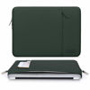 Picture of MOSISO Laptop Sleeve Bag Compatible with MacBook Air/Pro, 13-13.3 inch Notebook, Compatible with MacBook Pro 14 inch M3 M2 M1 Chip Pro Max 2024-2021, Polyester Vertical Case with Pocket,Midnight Green