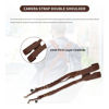 Picture of Double Camera Strap,Camera Shoulder Strap for Two Cameras,Adjustable Leather Double Camera Harness Brown