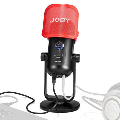 Picture of JOBY Wavo POD USB Condenser PC Microphone for Podcasting, Streaming Microphone for Recording, Mute and Gain Controls, Headphones for Live Monitoring, Laptop Microphone Plug & Play for Mac and PC