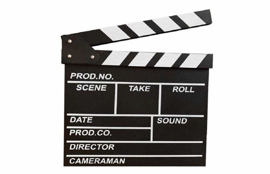 Picture of zmgmsmh Wooden Clapboard Director Film Movie Cut Action Scene Slateboard Clapper Board Slate (Large-Black)