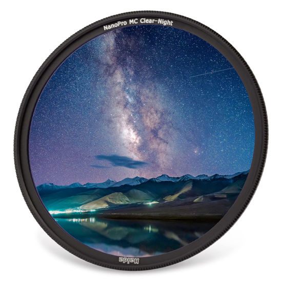 Picture of Light Pollution Filter Haida Clear-Night NanoPro Filter Optical Glass Enhances Visibility Artificial Light Sources Reduction for Sky/Star (58mm)