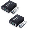 Picture of A Pair of Gigabit Single Mode LC Fiber Media Converter, with 2 Pcs SFP LX Modules, 1.25G/s Fiber to Ethernet Converter, 1000Base-LX to 10/100/1000base-TX, SFP to RJ45, SMF, 1310nm, up to 20km