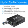 Picture of A Pair of Gigabit Single Mode LC Fiber Media Converter, with 2 Pcs SFP LX Modules, 1.25G/s Fiber to Ethernet Converter, 1000Base-LX to 10/100/1000base-TX, SFP to RJ45, SMF, 1310nm, up to 20km